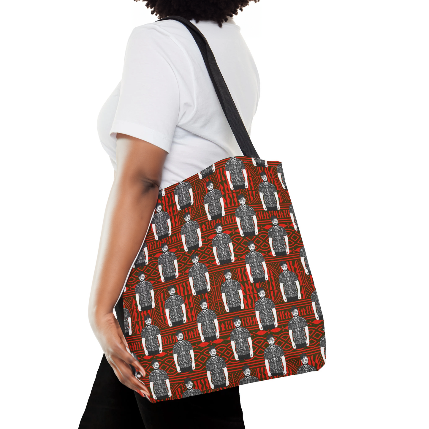 Pascale in BW Mudcloth CanvasTote Bag