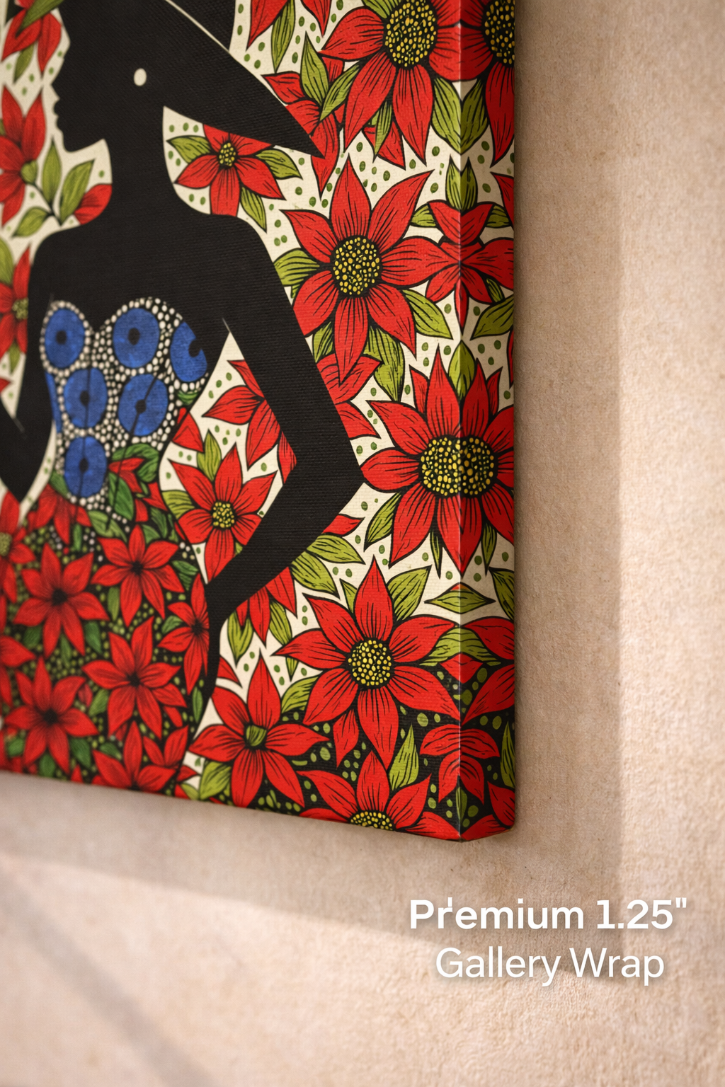 Poinsettia Lady Matte Canvas Wall Art,  Canvas Print, Floral Wall Decor, Mother's Day Gift, Stretched, 1.25"