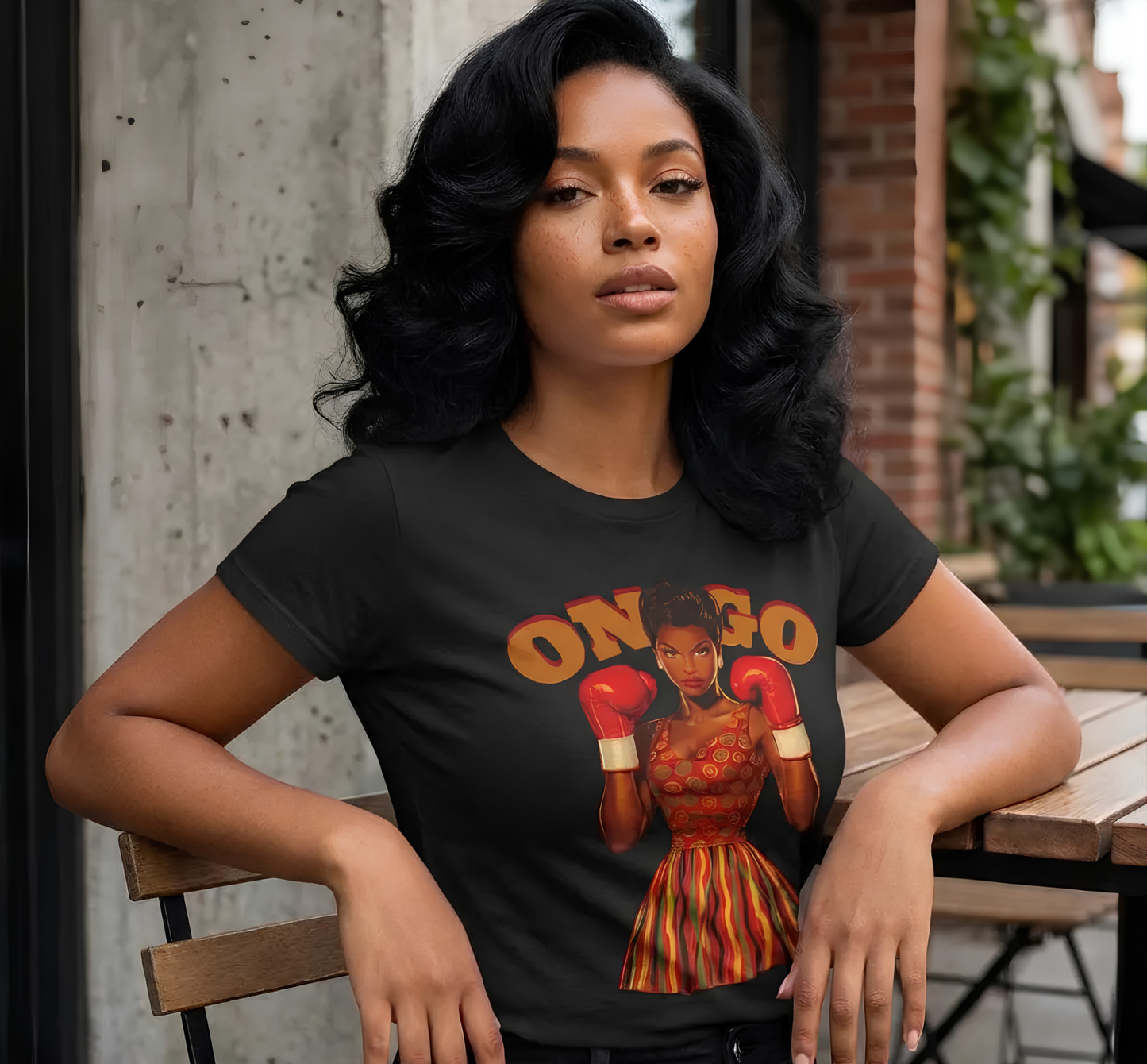 On Go Boxing Girl Softstyle Women's Tee,  Retro Fighter Illustration, Women's T-Shirt