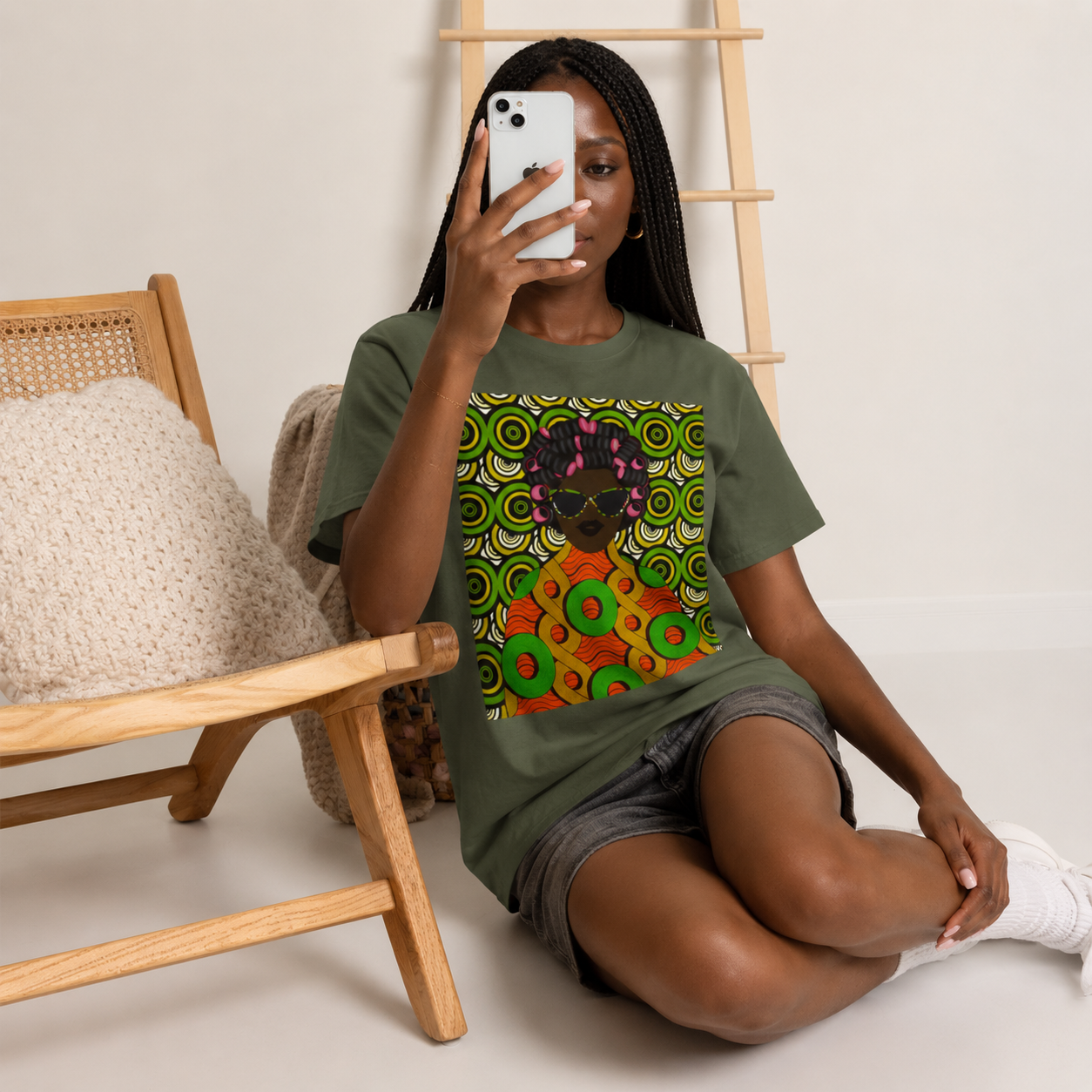 Chantal Circles Unisex T-Shirt for African Art Lovers, Afrocentric Clothing, African Heritage Top, Tee for Men and Women