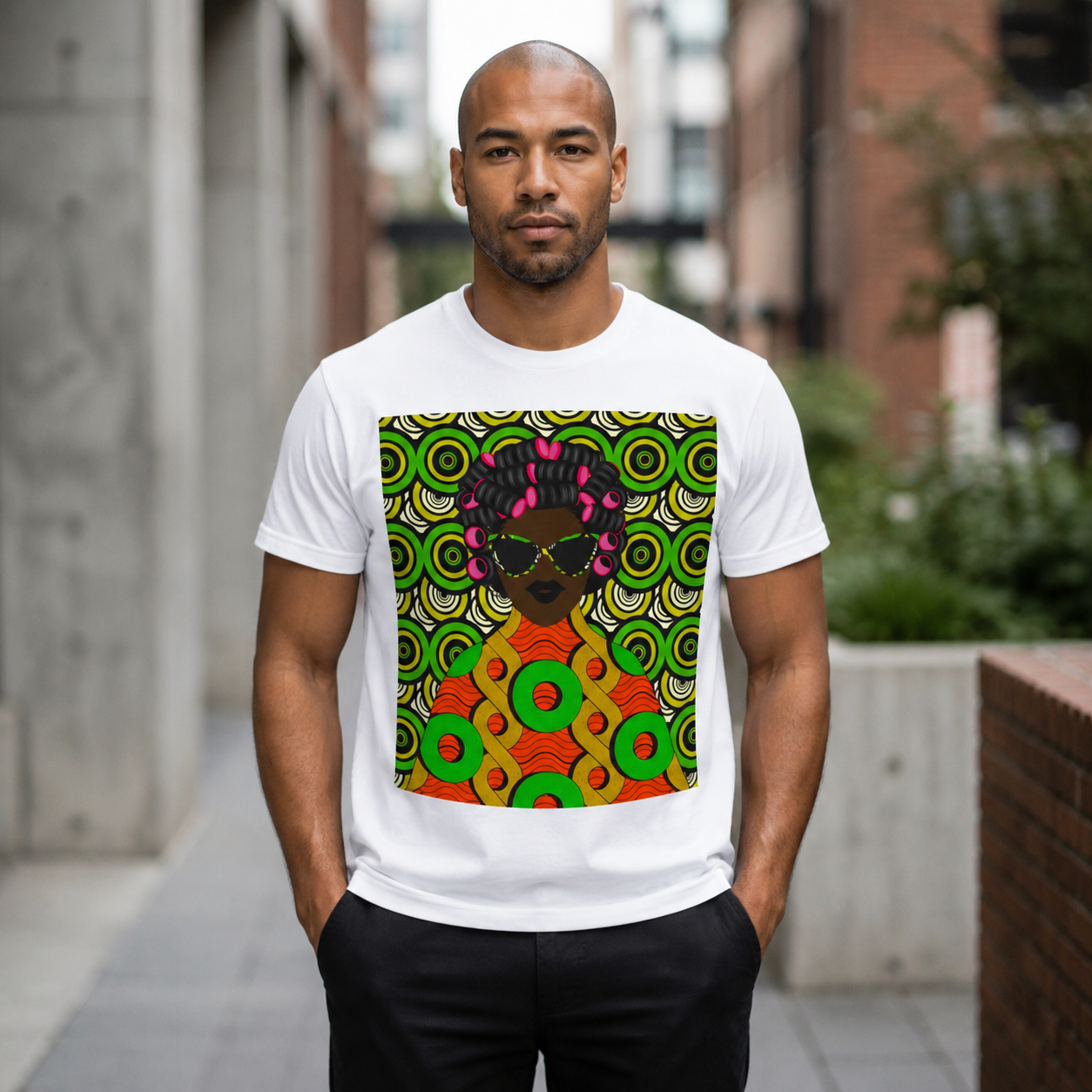 Chantal Circles Unisex T-Shirt for African Art Lovers, Afrocentric Clothing, African Heritage Top, Tee for Men and Women