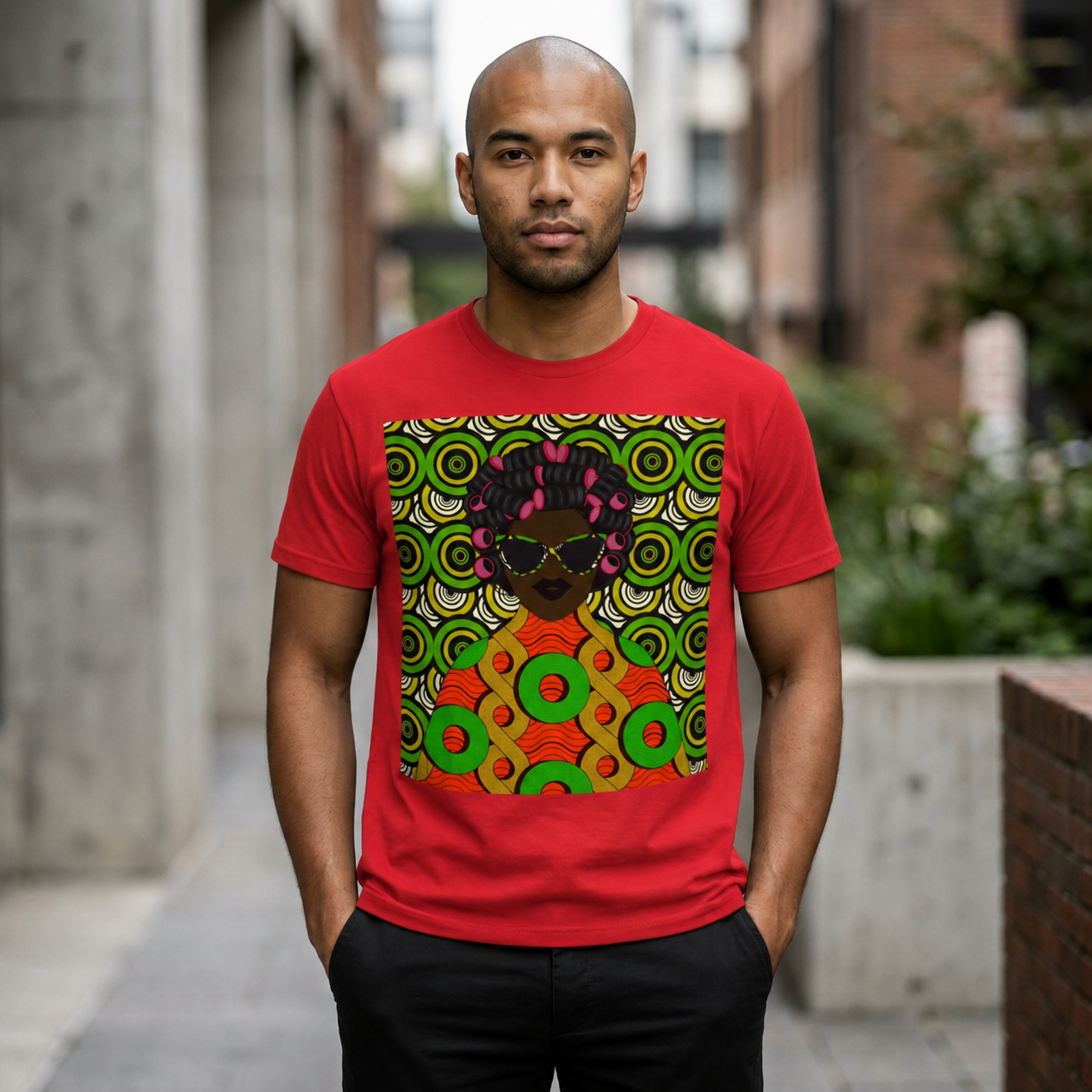 Chantal Circles Unisex T-Shirt for African Art Lovers, Afrocentric Clothing, African Heritage Top, Tee for Men and Women