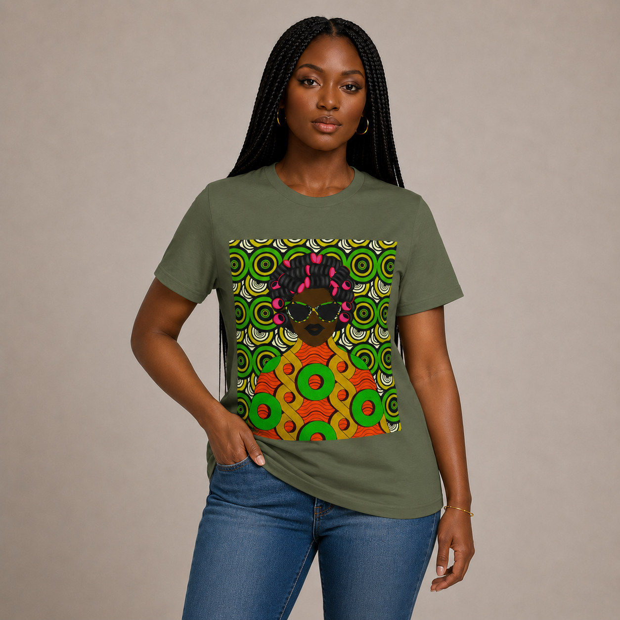Chantal Circles Unisex T-Shirt for African Art Lovers, Afrocentric Clothing, African Heritage Top, Tee for Men and Women