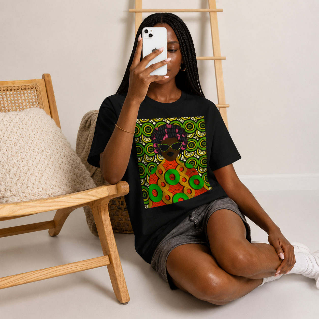 Chantal Circles Unisex T-Shirt for African Art Lovers, Afrocentric Clothing, African Heritage Top, Tee for Men and Women