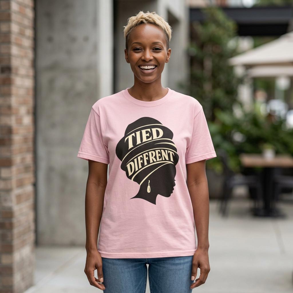 Tied Different headwrap silhouette Unisex Garment-Dyed T-shirt