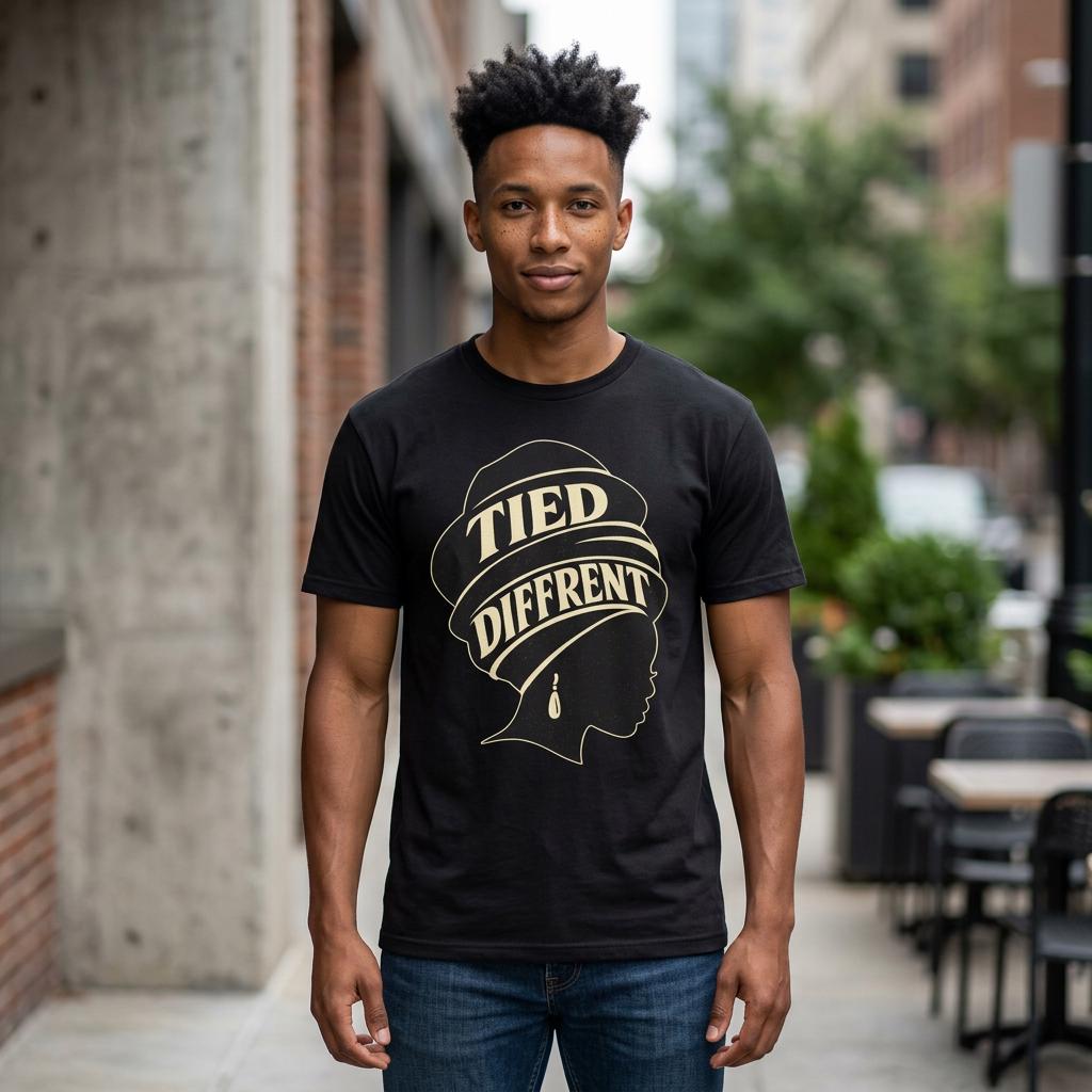 Tied Different headwrap silhouette Unisex Garment-Dyed T-shirt