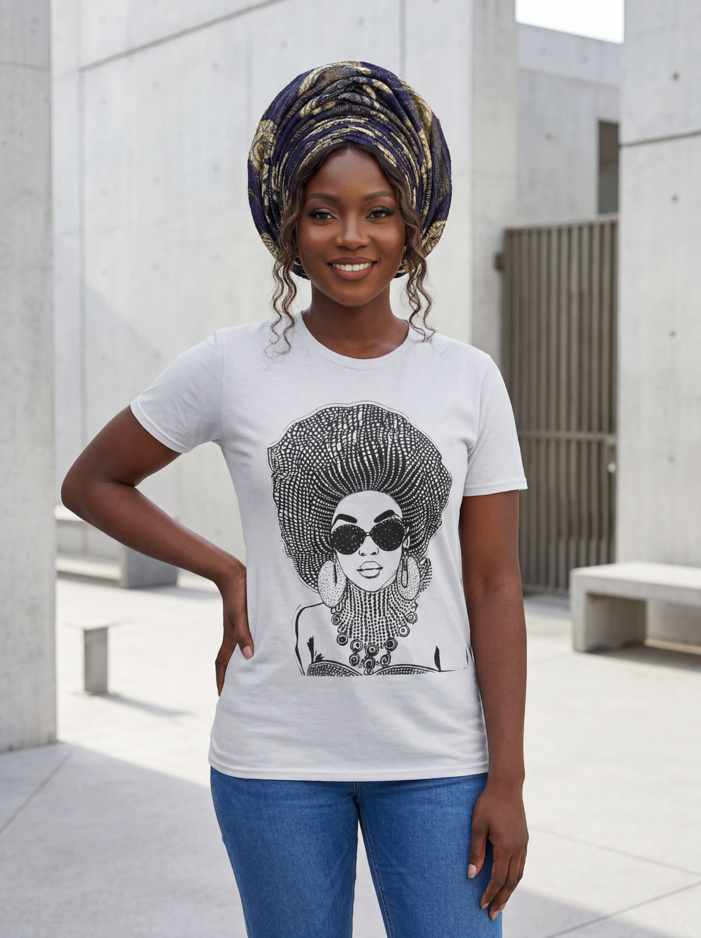 Madame Headtie(BW) -  Unisex Softstyle T-shirt