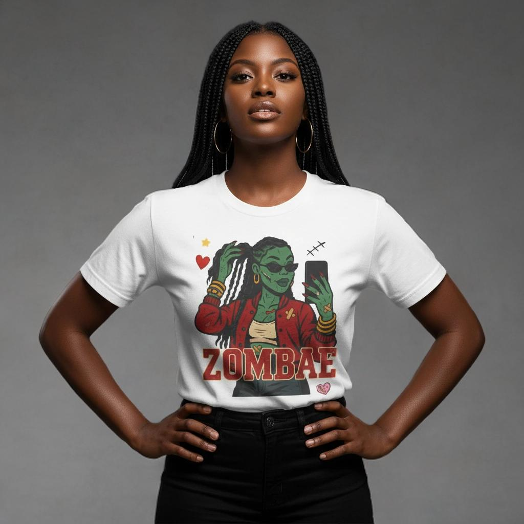 Zombae Unisex Tee - Halloween T-Shirt, Unisex Shirt, Funny Cute Top, Heavy Cotton Apparel, Halloween Costume, Zombie Lover Gift, Horror