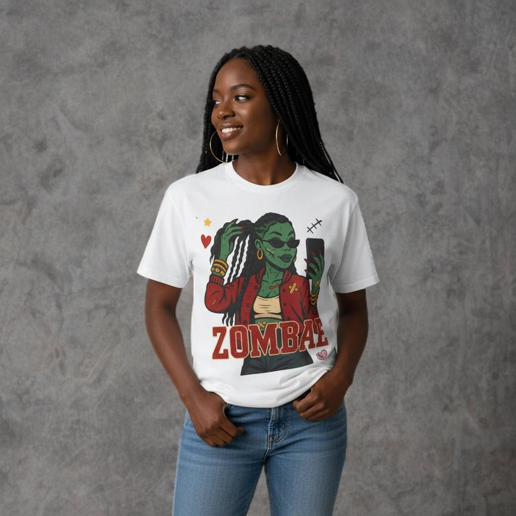 Zombae Unisex Tee - Halloween T-Shirt, Unisex Shirt, Funny Cute Top, Heavy Cotton Apparel, Halloween Costume, Zombie Lover Gift, Horror