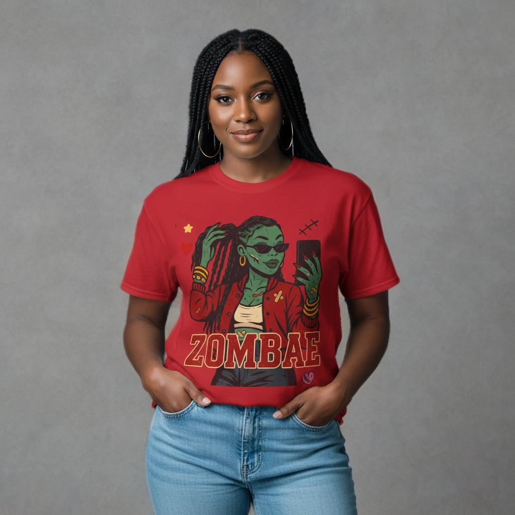 Zombae Unisex Tee - Halloween T-Shirt, Unisex Shirt, Funny Cute Top, Heavy Cotton Apparel, Halloween Costume, Zombie Lover Gift, Horror