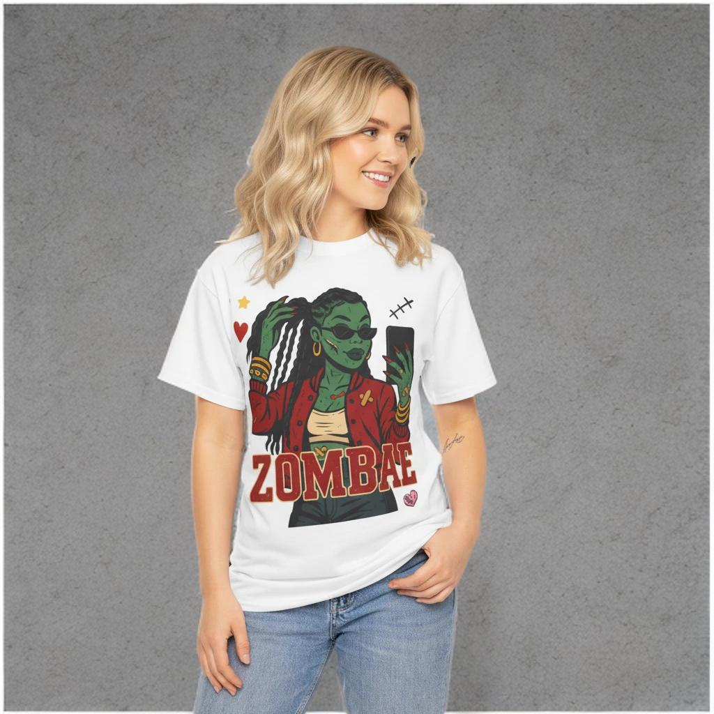 Zombae Unisex Tee - Halloween T-Shirt, Unisex Shirt, Funny Cute Top, Heavy Cotton Apparel, Halloween Costume, Zombie Lover Gift, Horror