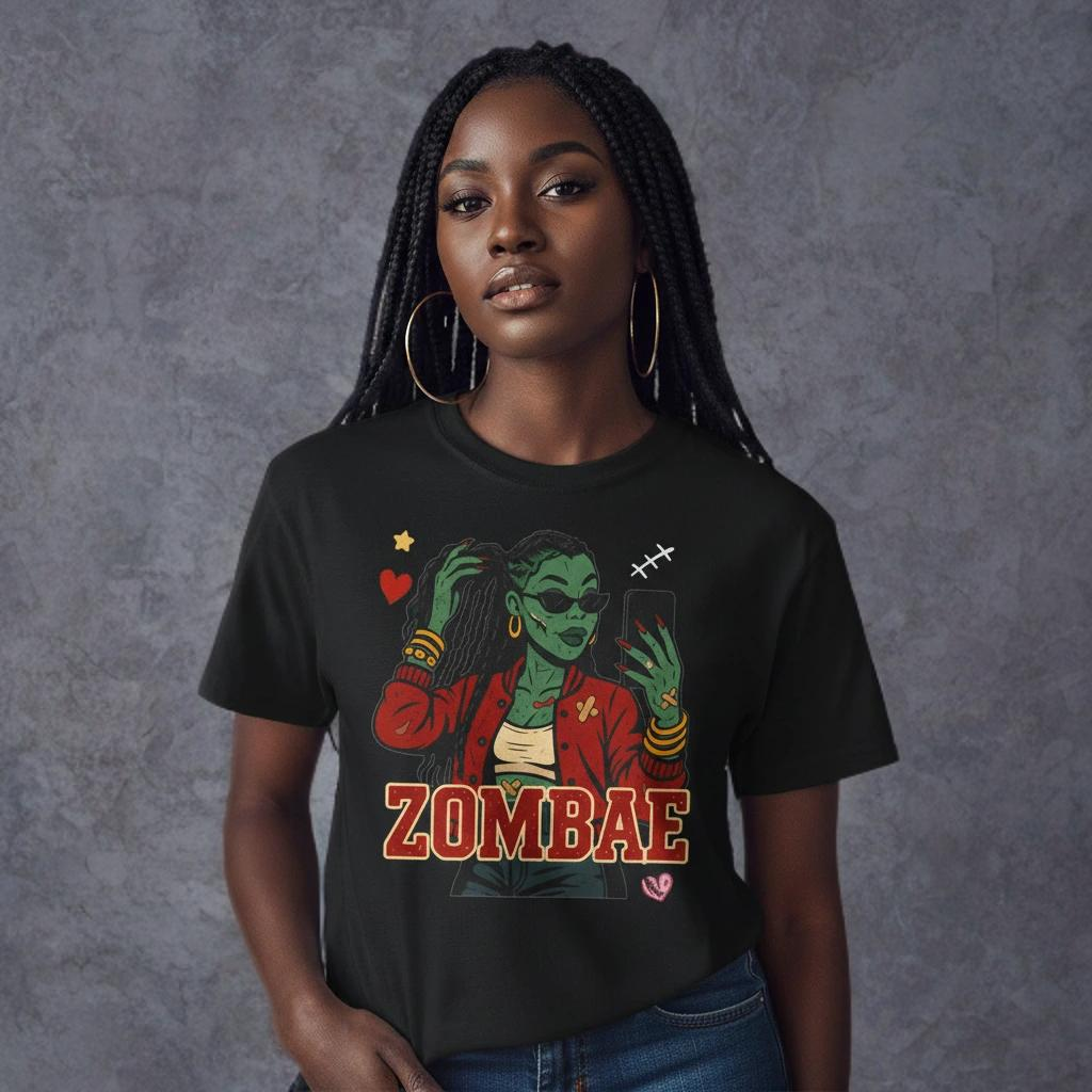 Zombae Unisex Tee - Halloween T-Shirt, Unisex Shirt, Funny Cute Top, Heavy Cotton Apparel, Halloween Costume, Zombie Lover Gift, Horror