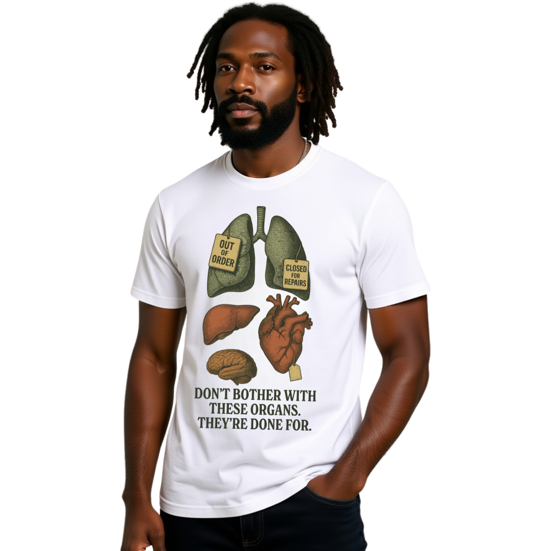 Funny Anatomy T-Shirt, Don't Bother With These Organs Graphic Tee, Unisex Heavy Cotton Shirt, Dark Humor Gift, Sarcastic Science Shirt