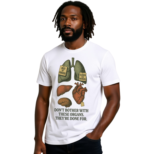 Funny Anatomy T-Shirt, Don't Bother With These Organs Graphic Tee, Unisex Heavy Cotton Shirt, Dark Humor Gift, Sarcastic Science Shirt