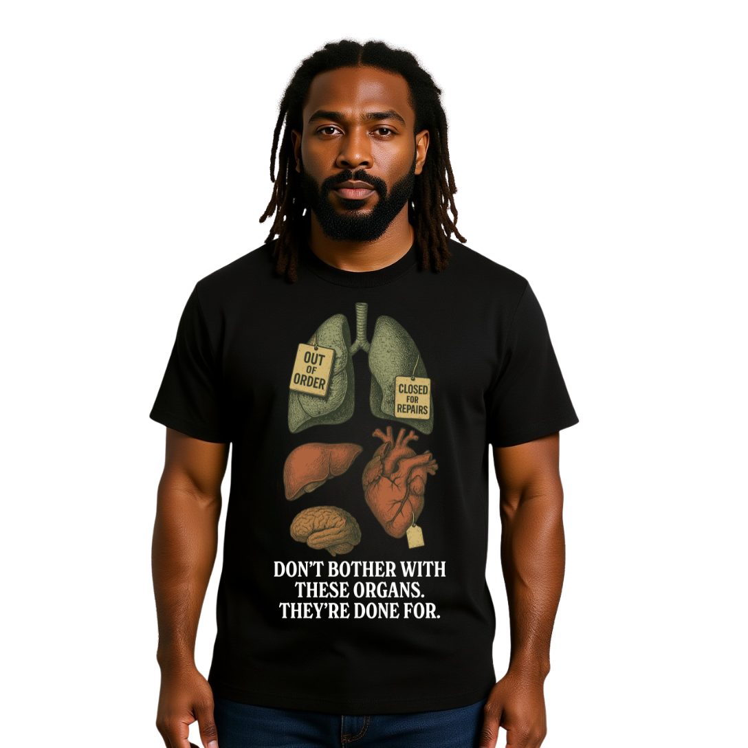 Funny Anatomy T-Shirt, Don't Bother With These Organs Graphic Tee, Unisex Heavy Cotton Shirt, Dark Humor Gift, Sarcastic Science Shirt