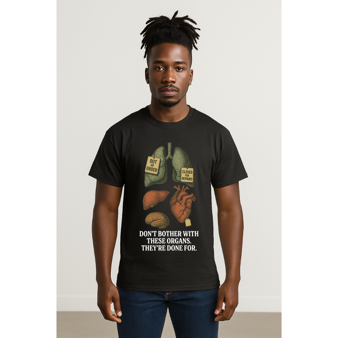 Funny Anatomy T-Shirt, Don't Bother With These Organs Graphic Tee, Unisex Heavy Cotton Shirt, Dark Humor Gift, Sarcastic Science Shirt