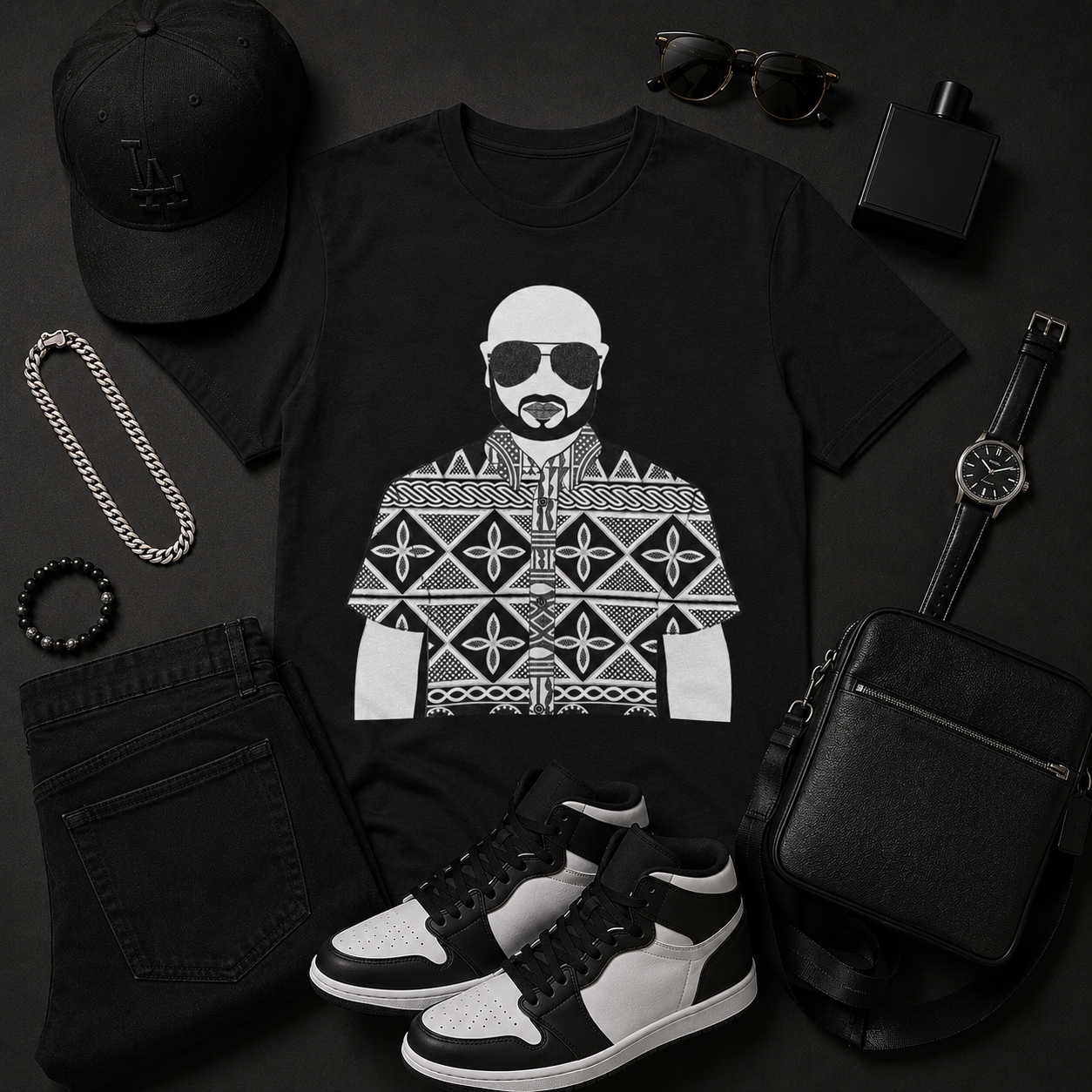 Le Monsieur(BW) in Toghu Unisex Heavy Cotton Tee