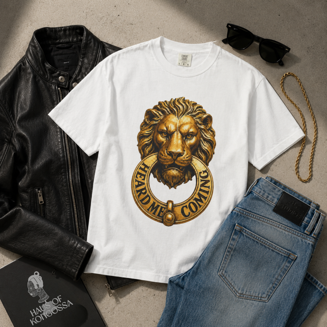 Gold Lion Knocker Unisex Garment-Dyed T-shirt