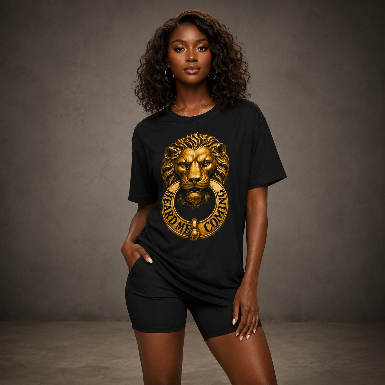 Gold Lion Knocker Unisex Garment-Dyed T-shirt
