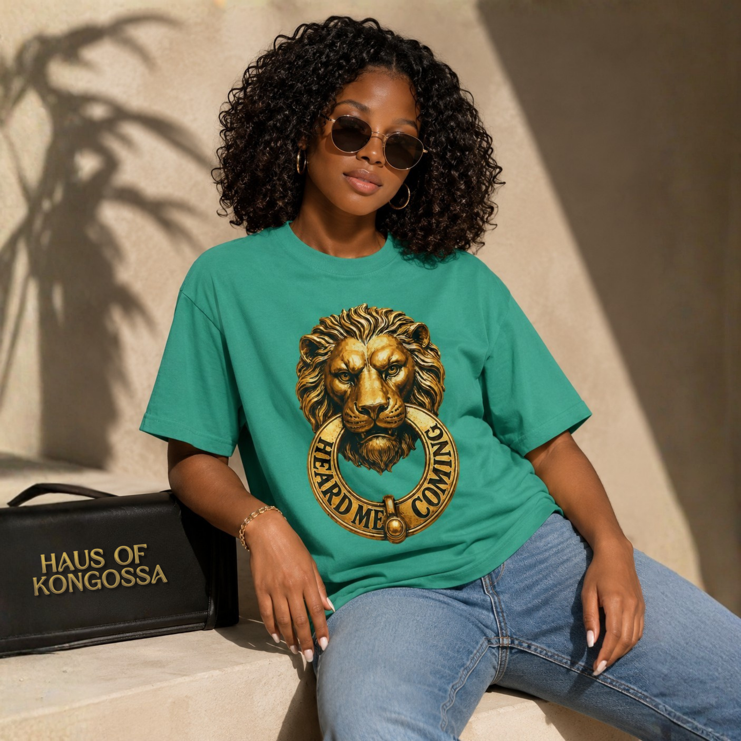 Gold Lion Knocker Unisex Garment-Dyed T-shirt
