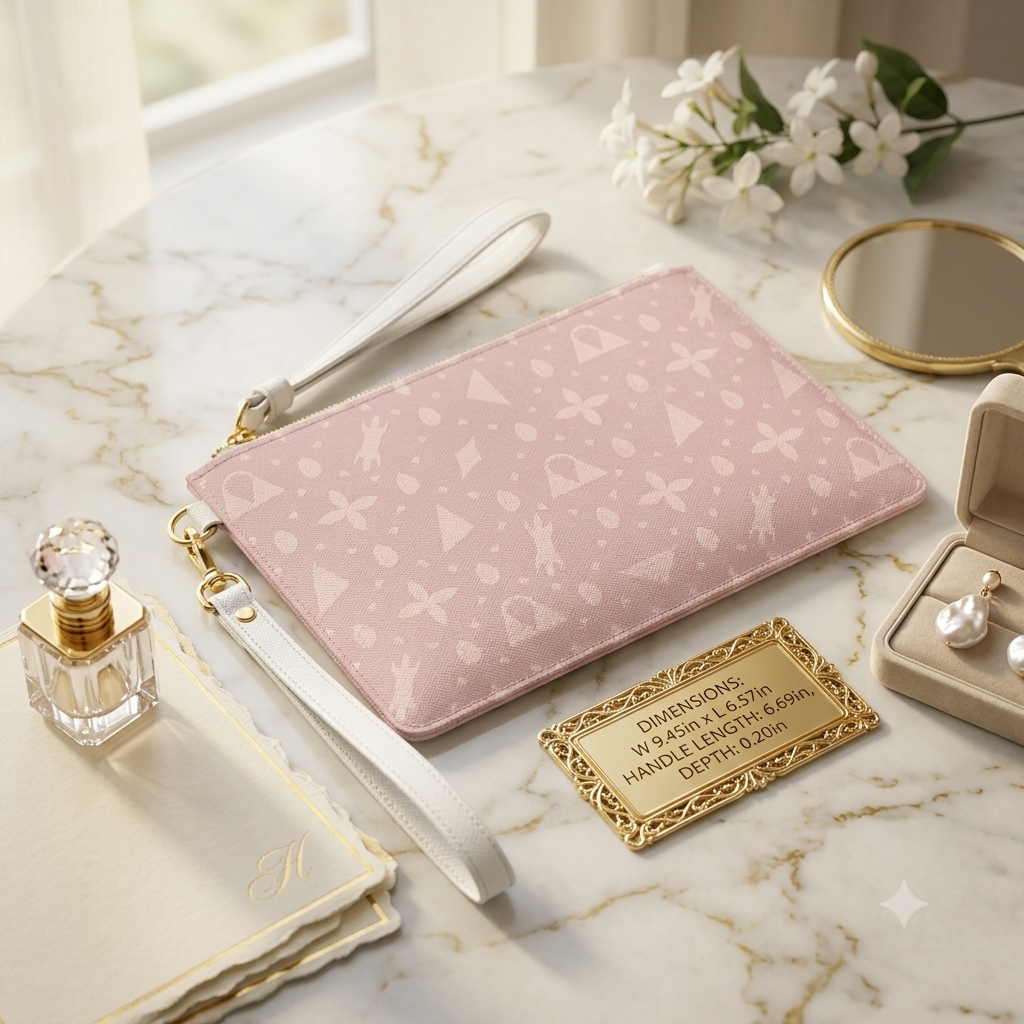Powder Pink Haus of Kongossa Cowrie Clutch Wristlet purse