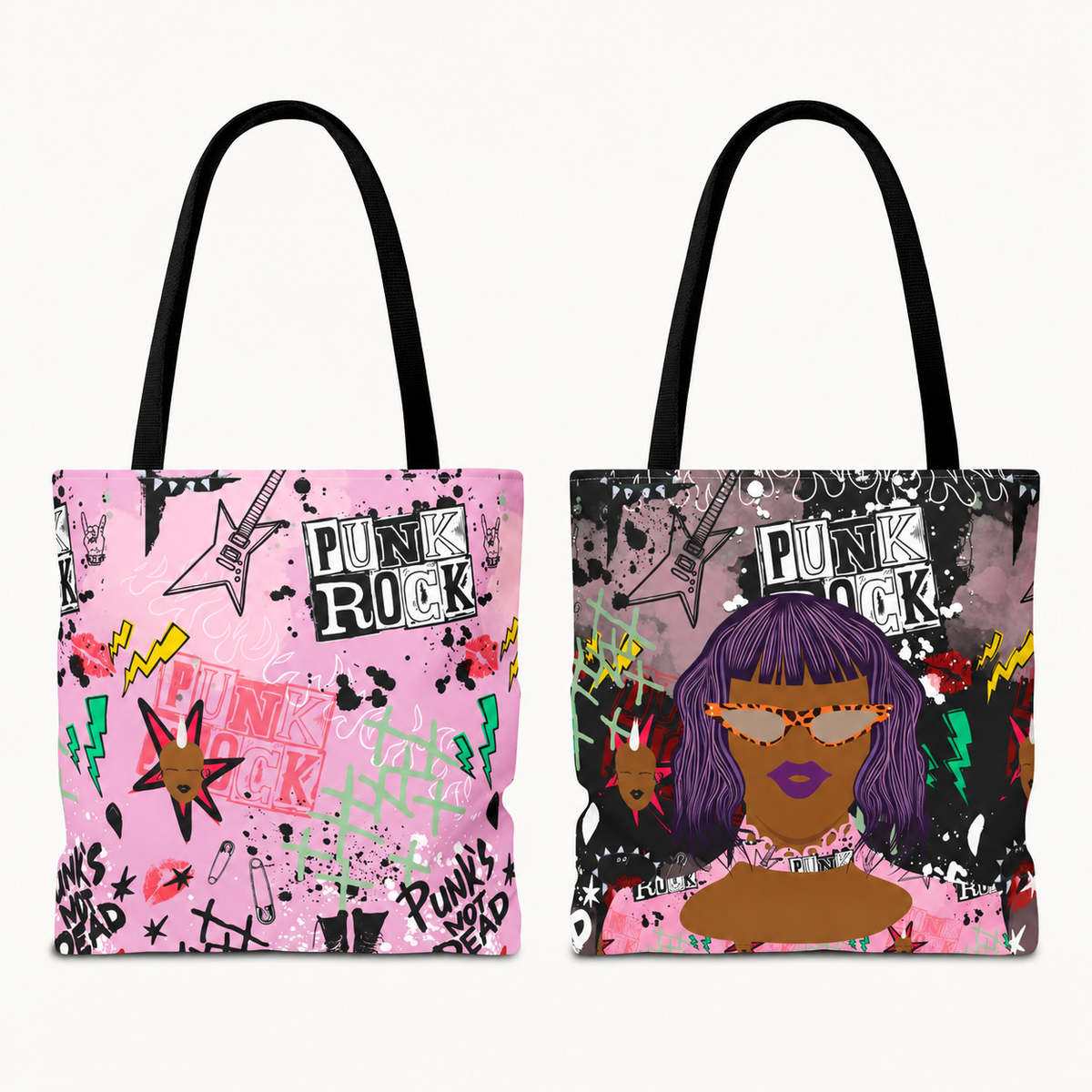 Anum in Punk and Pink Punkitude Two-Sided Design Tote Bag (AOP)