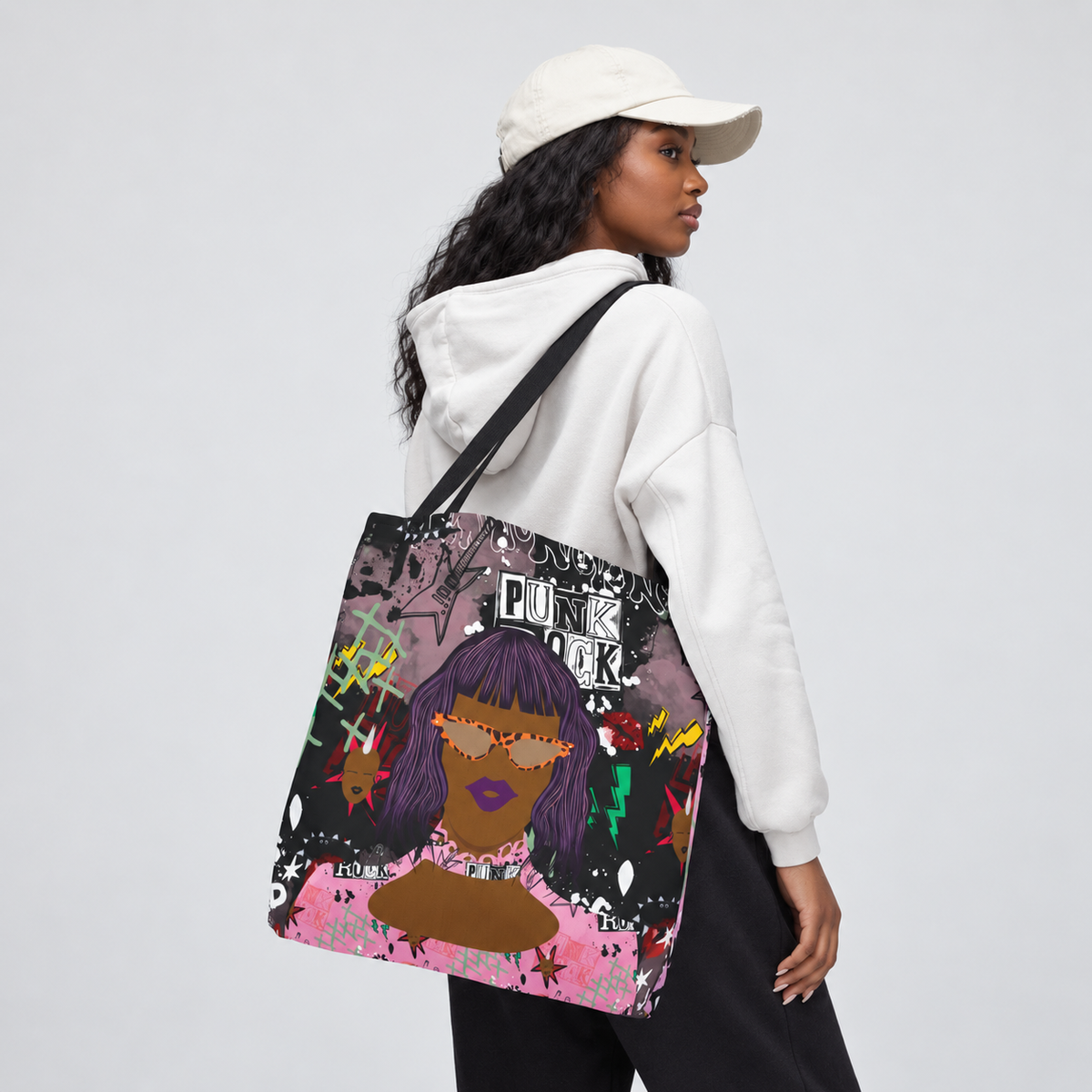 Anum in Punk and Pink Punkitude Two-Sided Design Tote Bag (AOP)