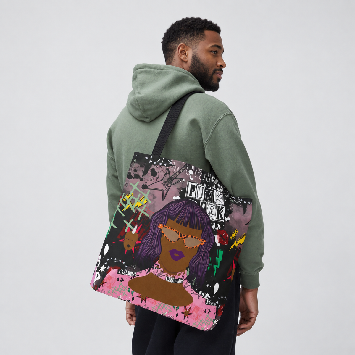 Anum in Punk and Pink Punkitude Two-Sided Design Tote Bag (AOP)