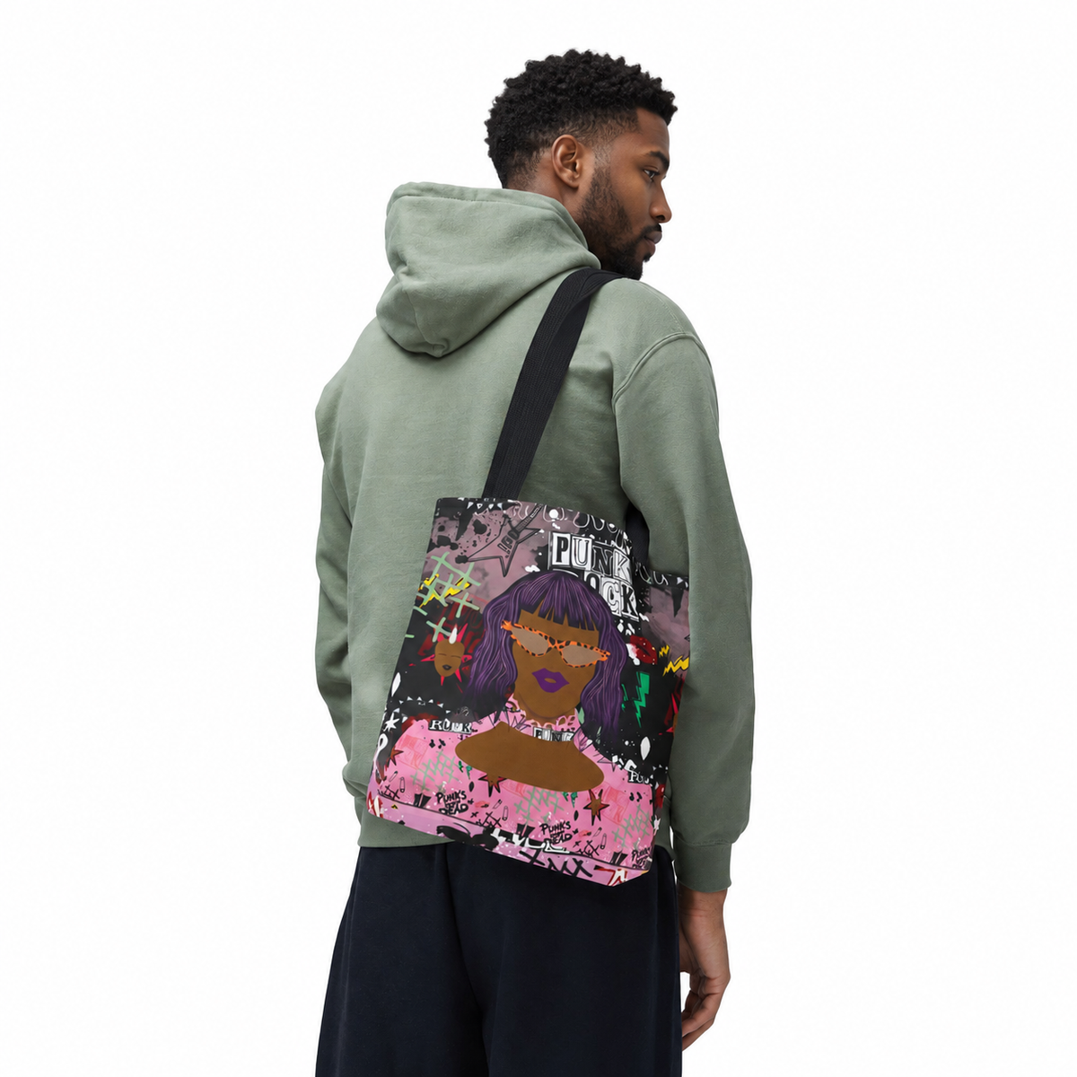 Anum in Punk and Pink Punkitude Two-Sided Design Tote Bag (AOP)