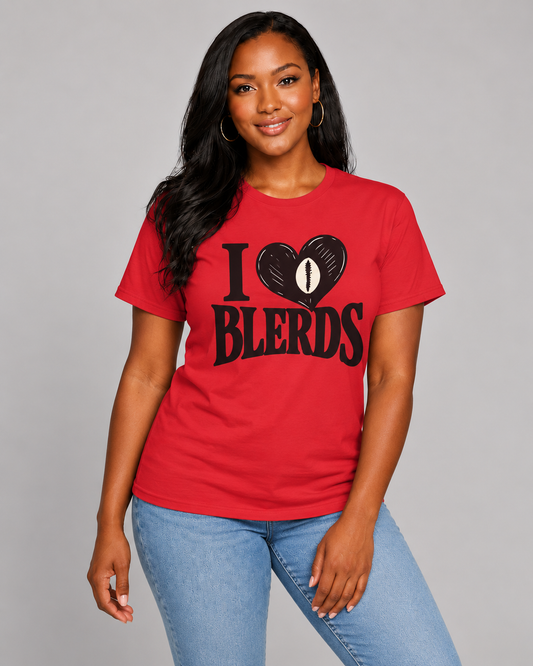 I Heart Blerds Unisex Heavy Cotton T-Shirt | Nerd Pride Tee, Geek Culture