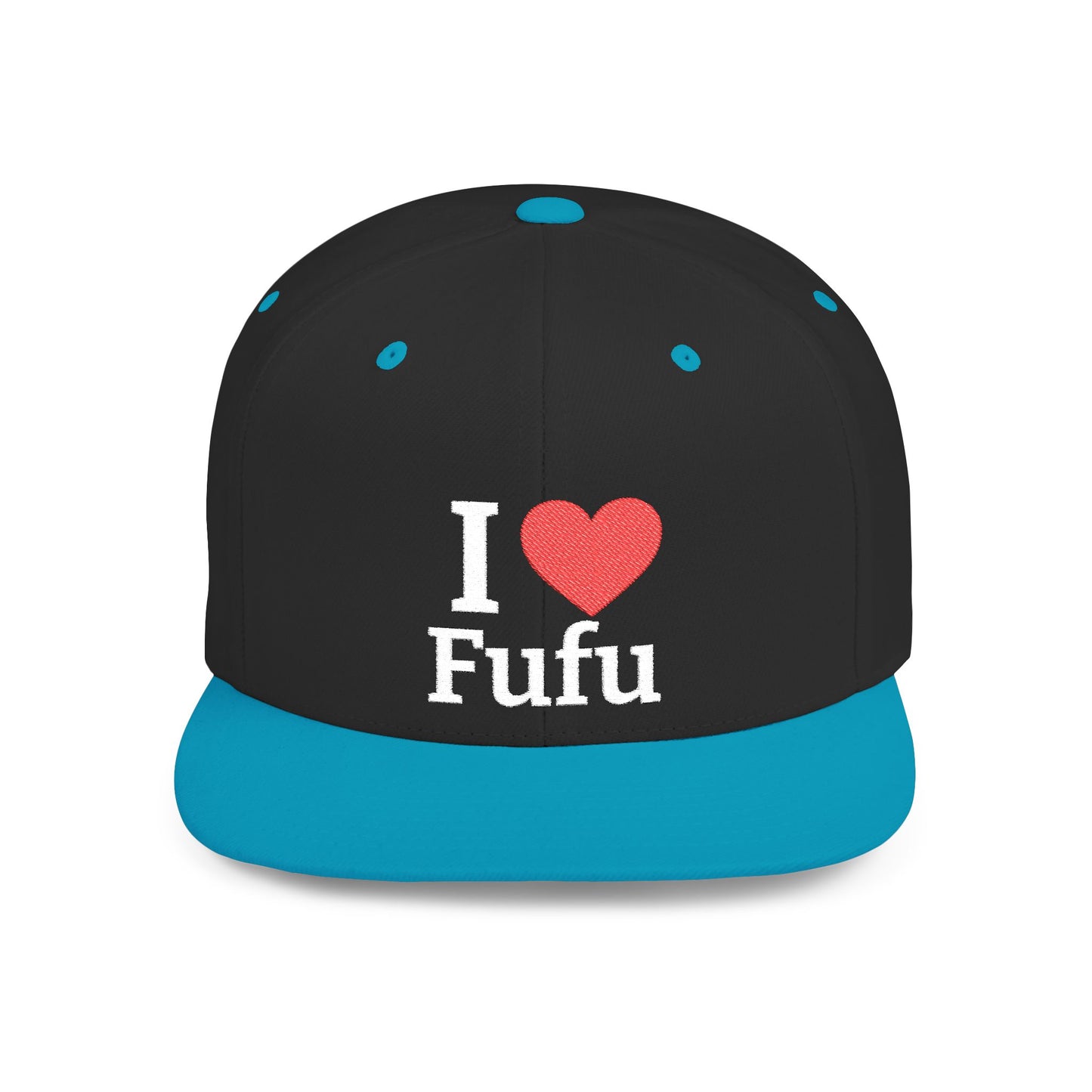 I luv FUFU Flat Bill Snapback Hat, Embroidered Adjustable One Size Cap