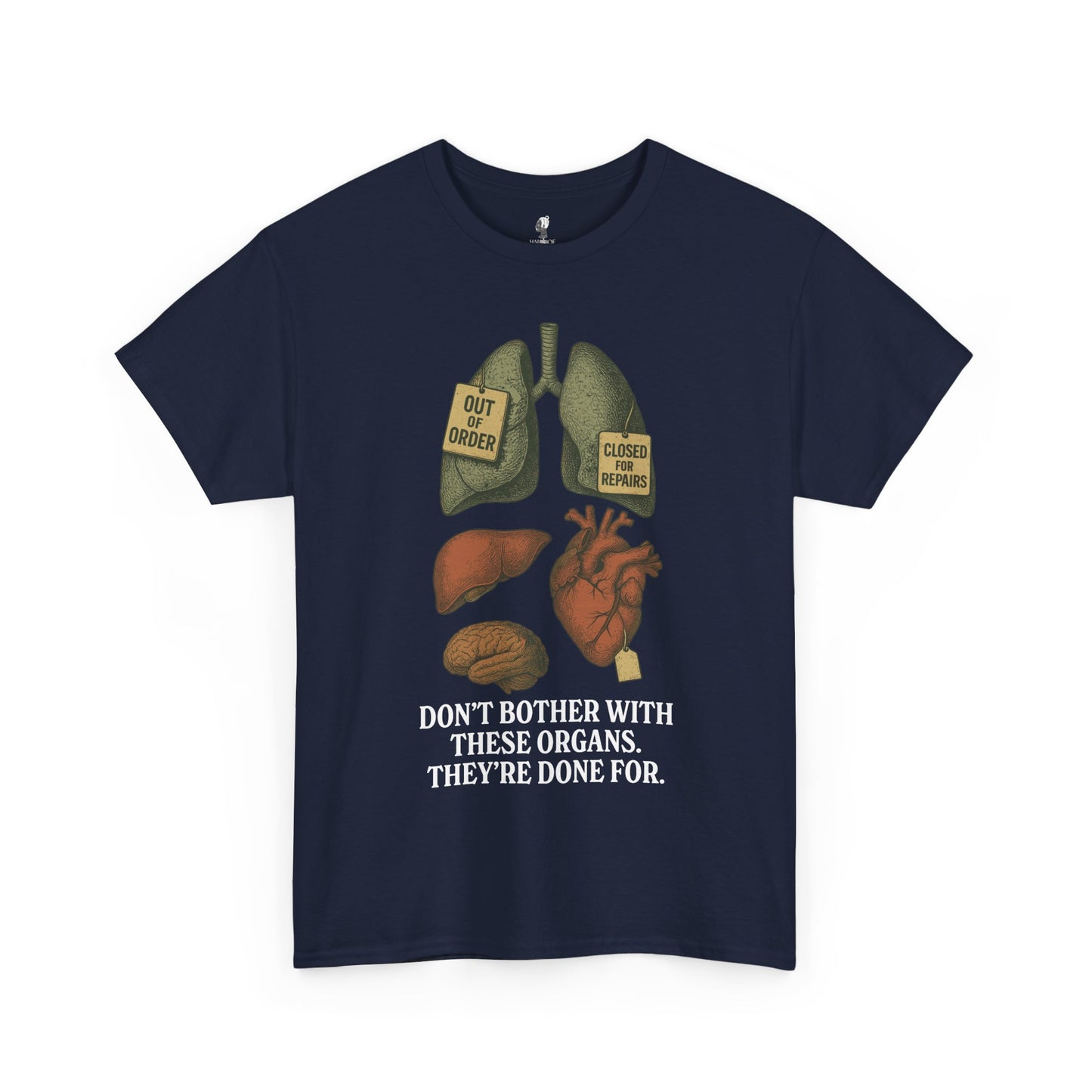 Funny Anatomy T-Shirt, Don't Bother With These Organs Graphic Tee, Unisex Heavy Cotton Shirt, Dark Humor Gift, Sarcastic Science Shirt