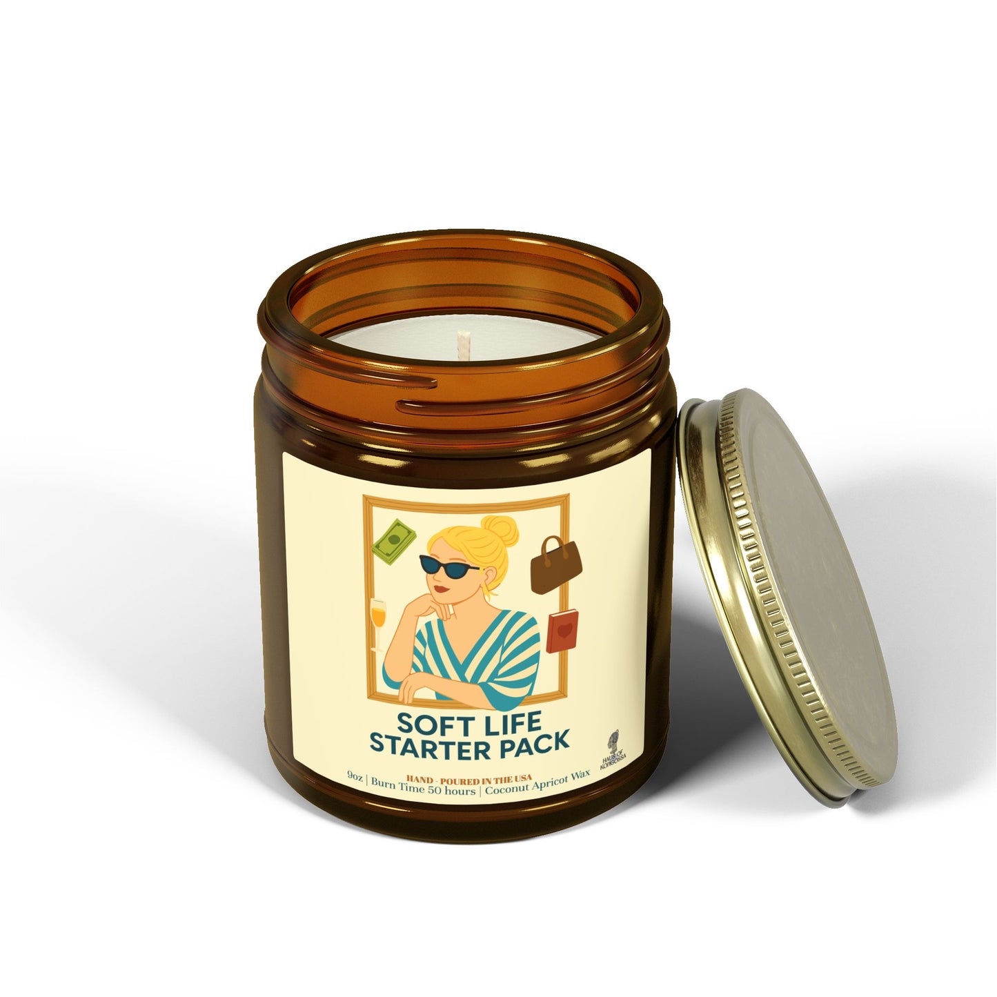 Soft Life Starter Pack Coconut Apricot Wax Scented Candles, Home Fragrance Decor, Aromatherapy Gift, Relaxation Candle