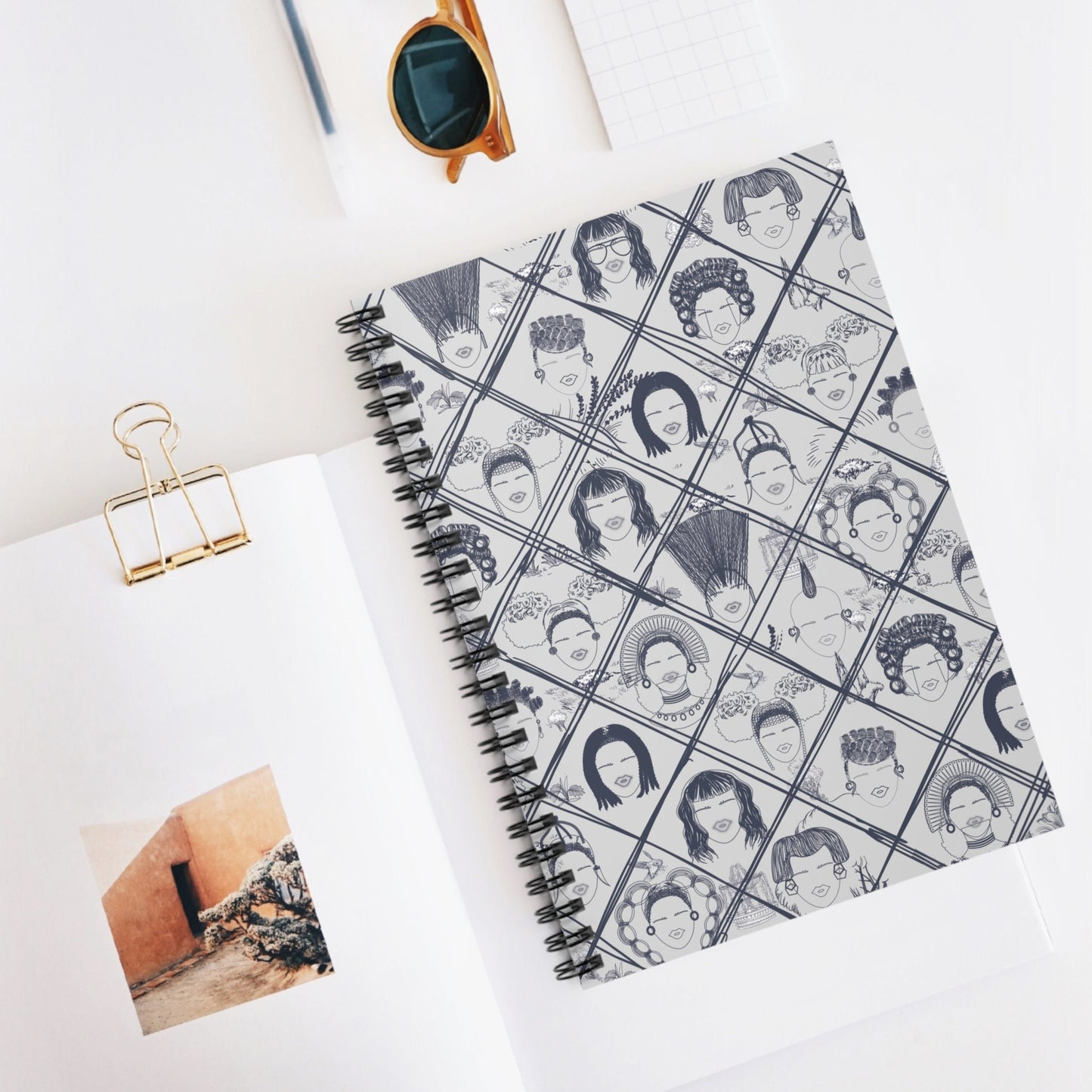 Toile Ladies Spiral Notebook, Front Cover Print - Ruled Lines
