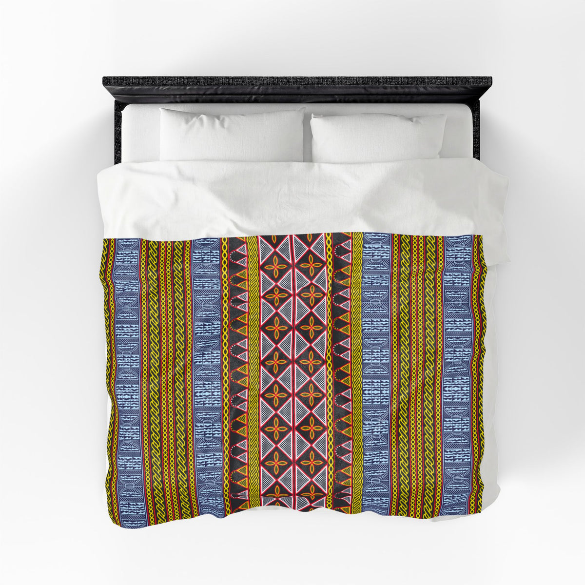 Ndop - Toghu African Print Re-Mixed Velveteen Plush Blanket