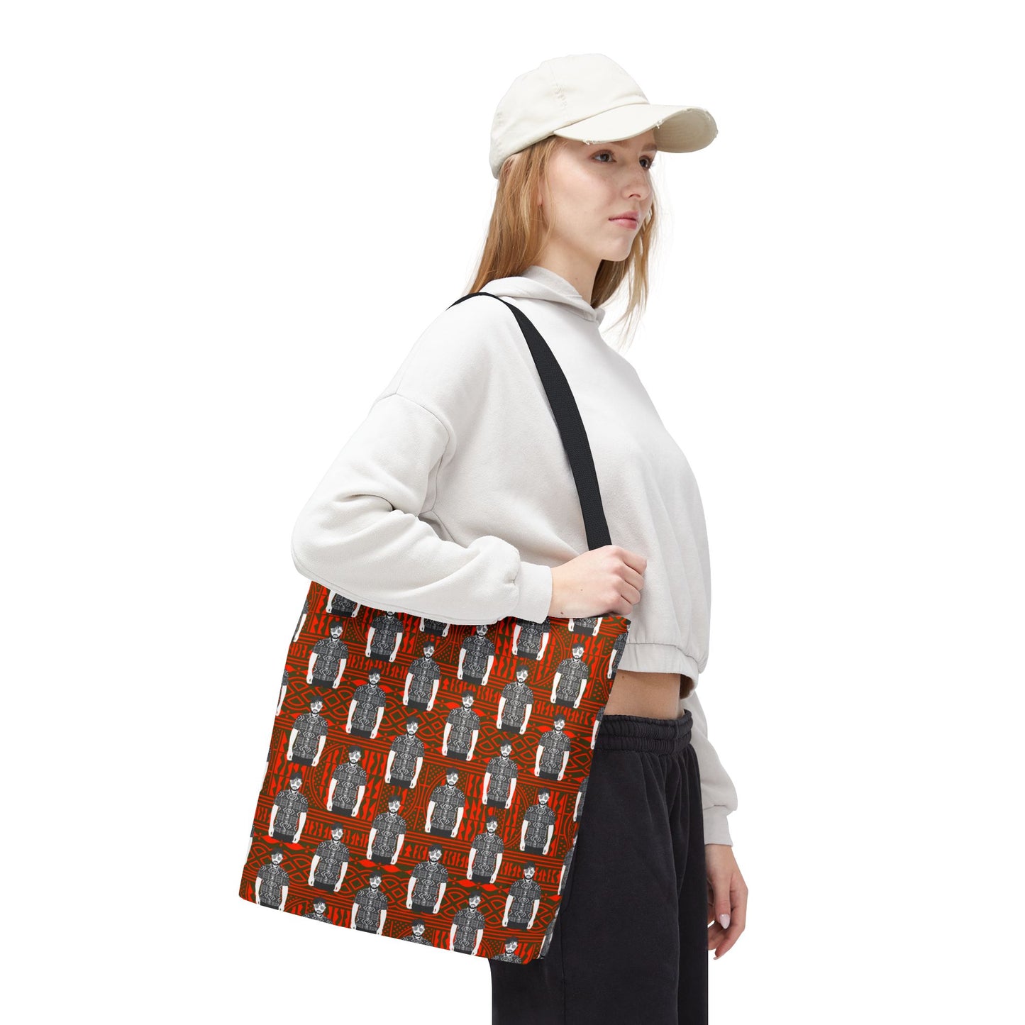 Pascale in BW Mudcloth CanvasTote Bag