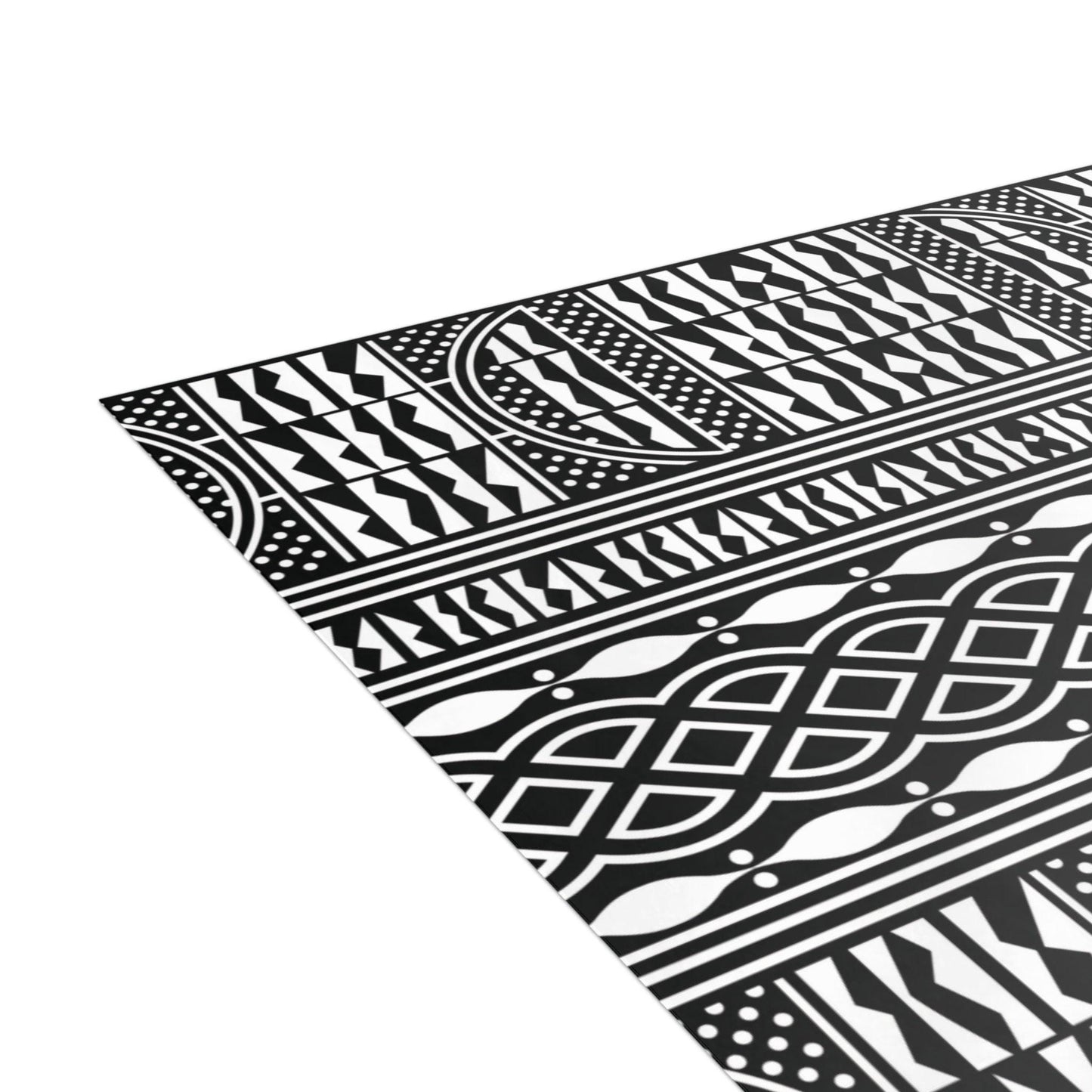 Black Ndop Fabric Greeting Card: Madame Headtie Art