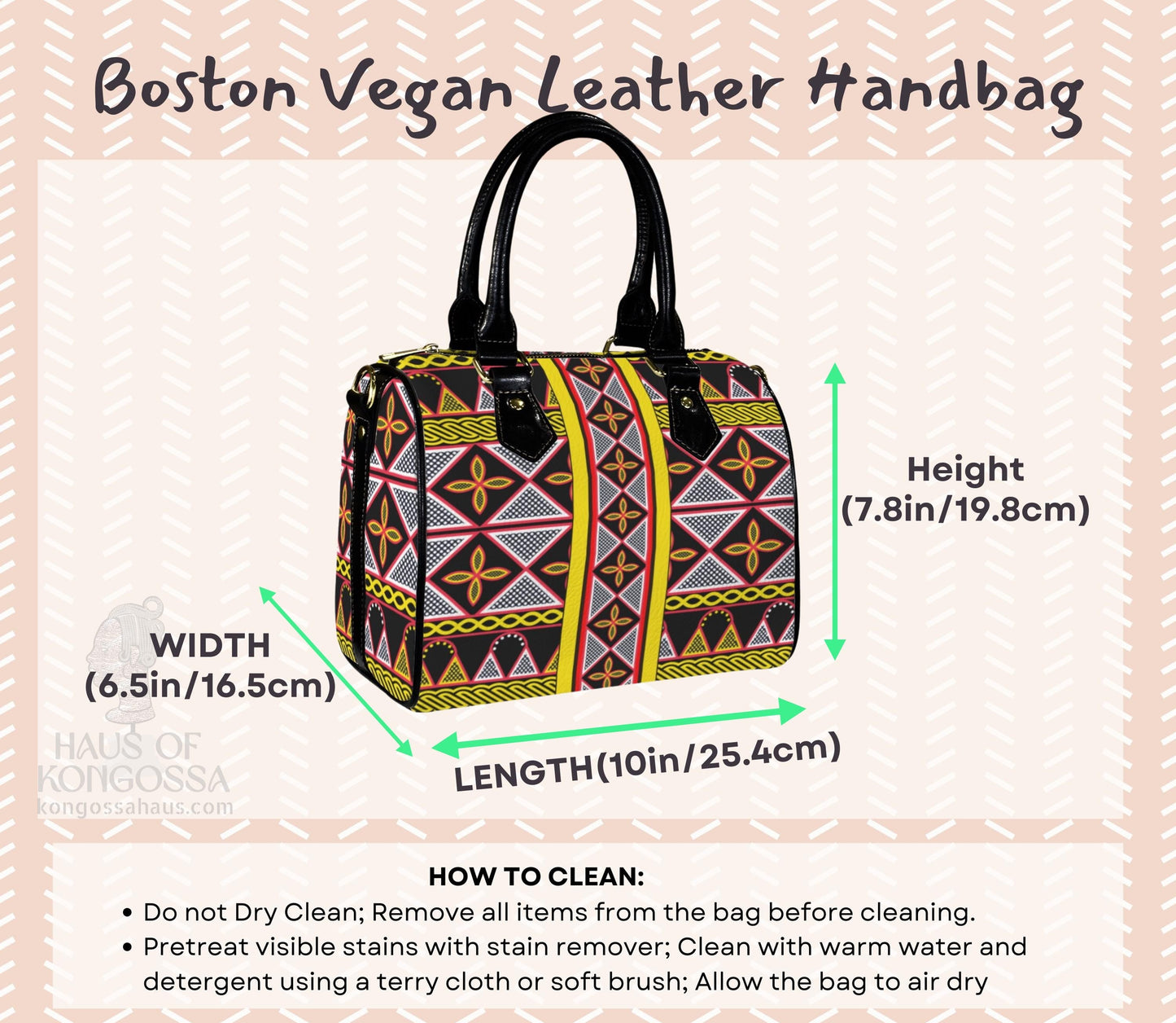 Toghu Print Boston Bag, Yellow African Design Satchel Handbag