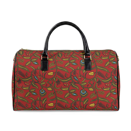 NEW Vegan Leather Red Paisley Ankara print Vegan Leather Travel Bag