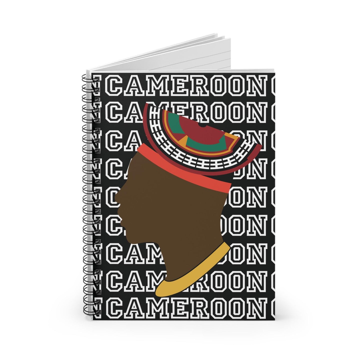 Man in Bamenda Hat on Cameroon - Front Cover Print - Spiral Notebook - Ruled Line