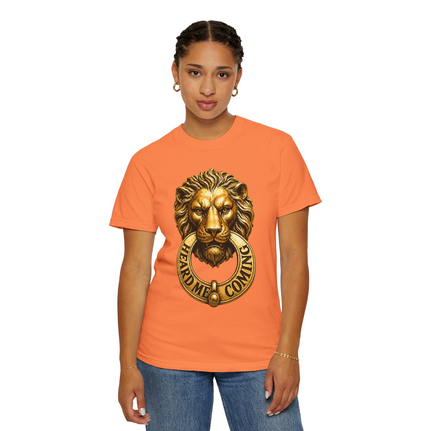 Gold Lion Knocker Unisex Garment-Dyed T-shirt