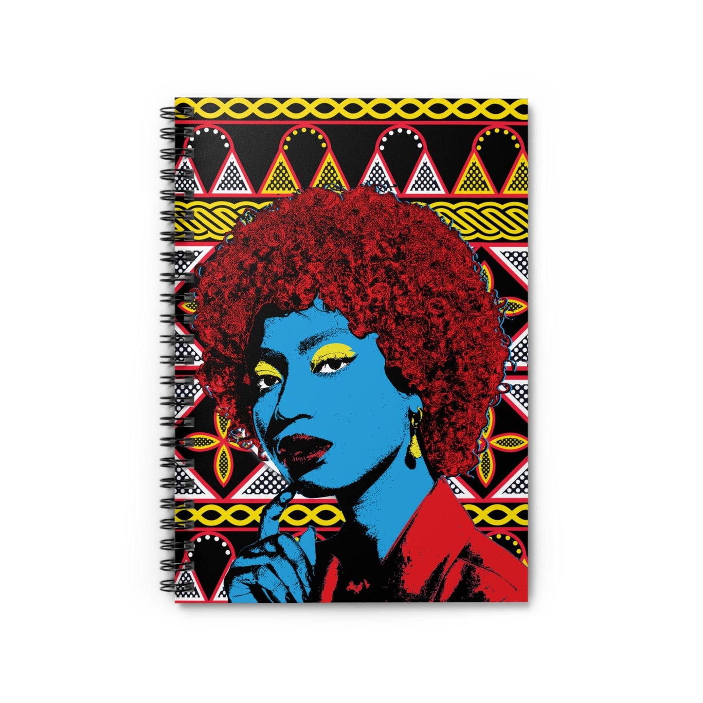 Blue Girl Art Spiral Notebook: Ruled Line Journal, 6x8
