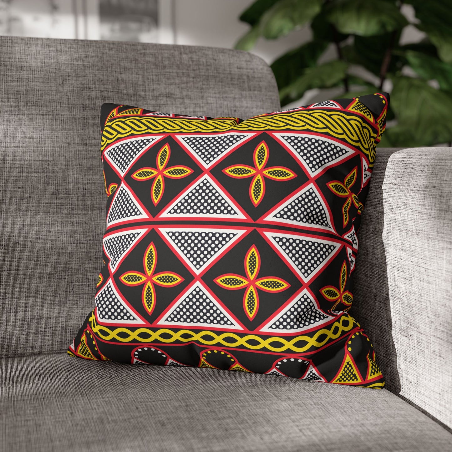 Yellow Toghu Pillow Casecase, Home Decor, African Print Throw Pillow Case, Square Accent Cushion, Living Room, Bedroom, Sofa Accessories