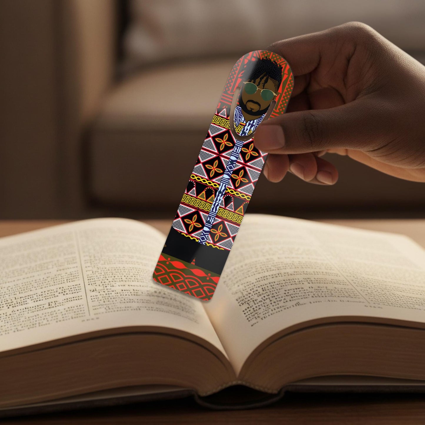 Pascale in Toghu Print Bookmark for avid quirky readers