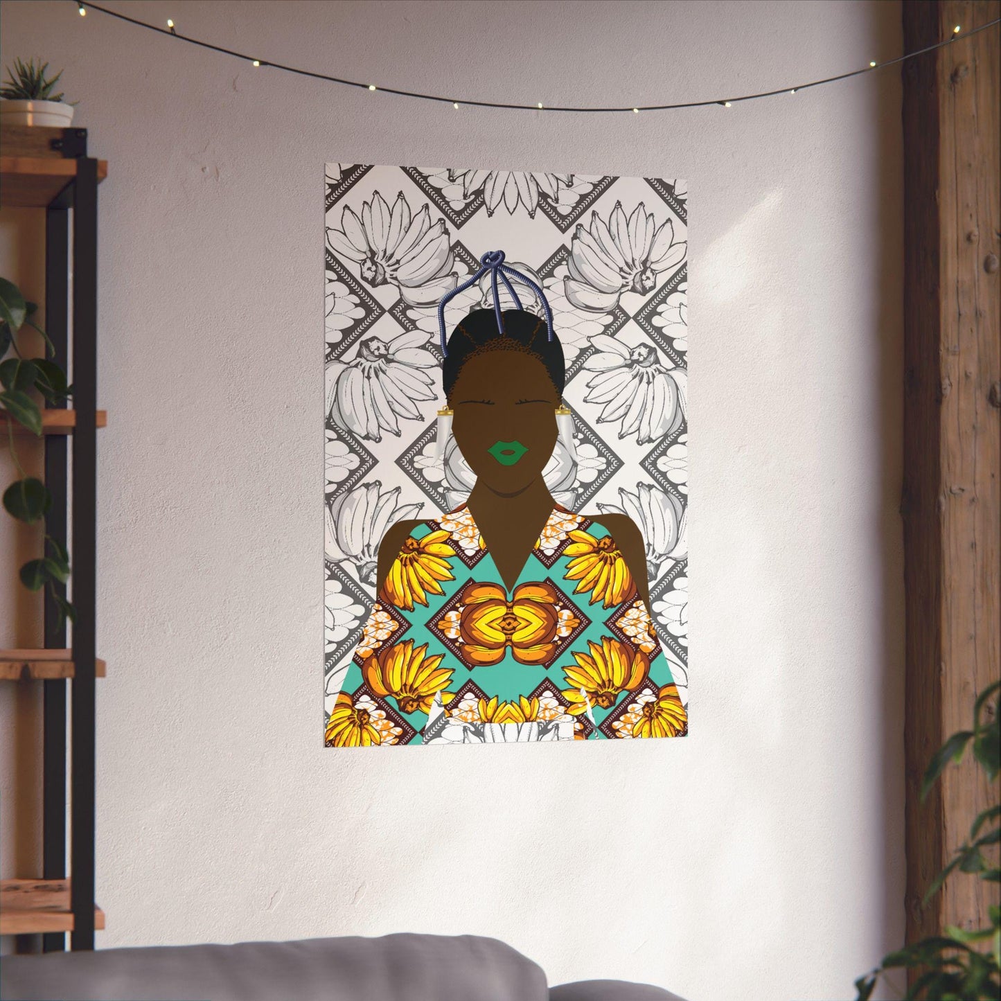 Havana Banana on White Bananas Premium Matte Vertical Posters