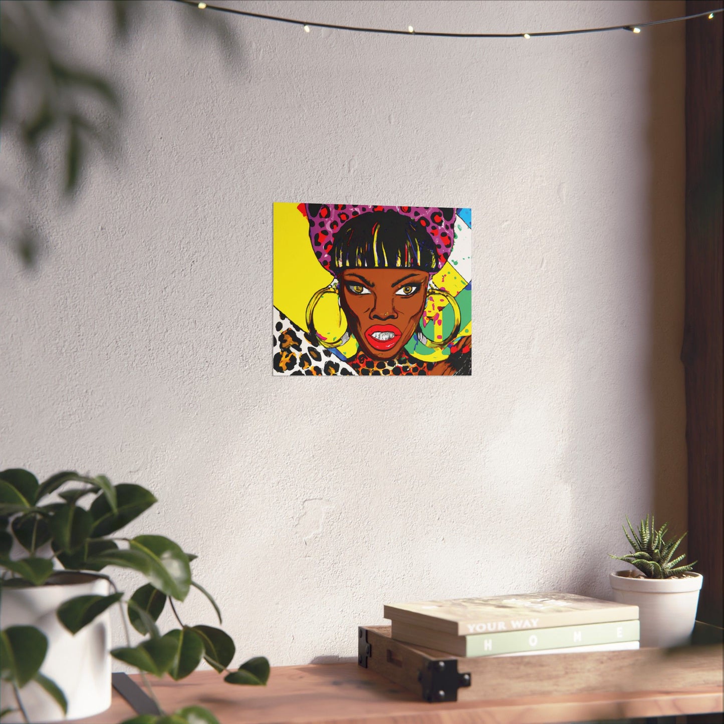 Matte Art Poster, She Grills on Neon Leopard Spots, Wall Art Decor, Kitchen Decor, Grilling Print, Leopard Print Poster, Neon Wall Art