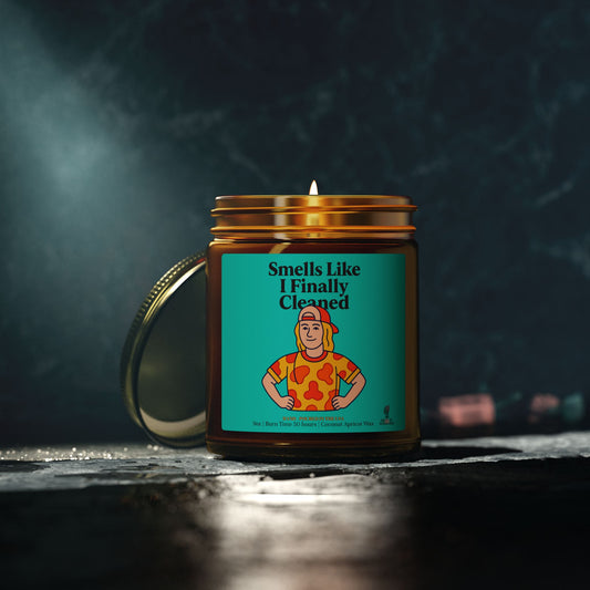 Smells Like I finally Cleaned Coconut Apricot Wax Scented Candles (Color), Afrocentric Candle, Home Fragrance Decor, Aromatherapy Gift, Relaxation Candle