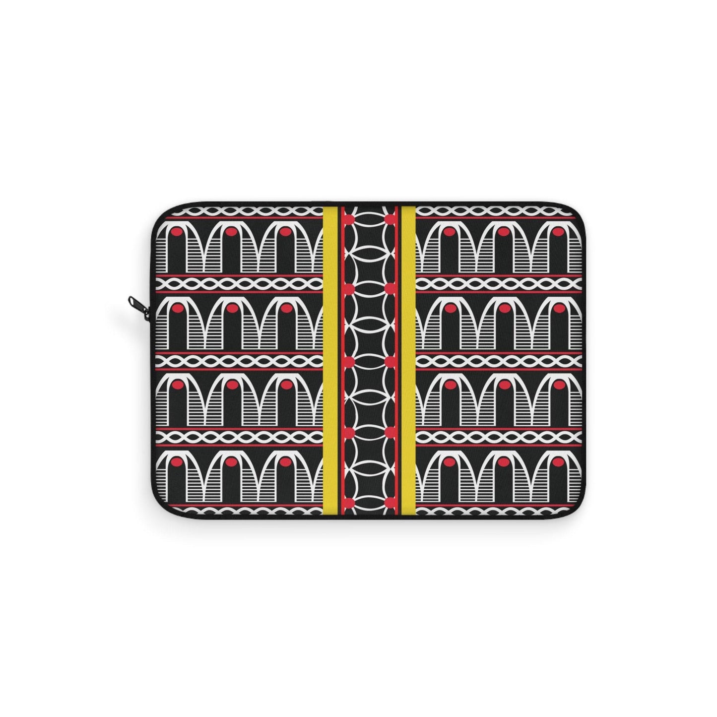 Toghu BW Bells with Flora Strip Laptop Sleeve - Front Print, Pro Macbook Air Sleeve