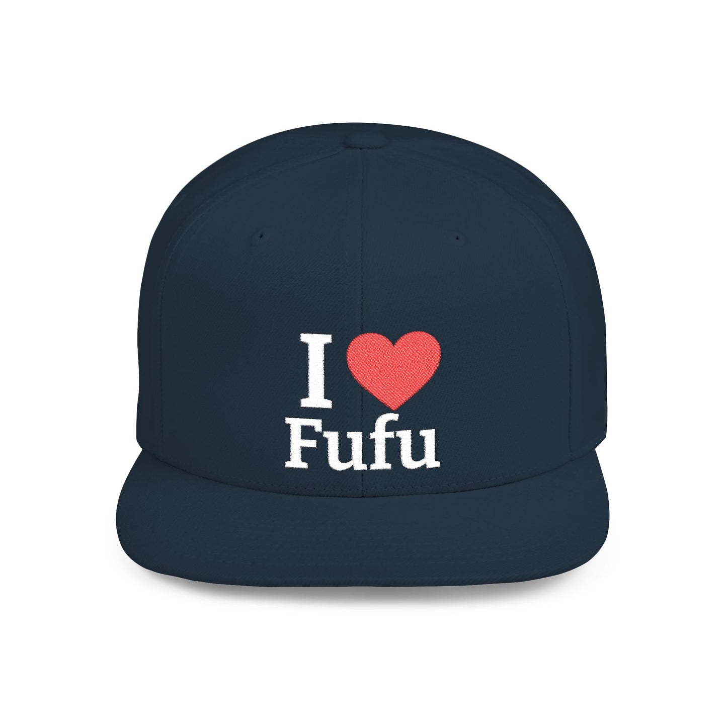 I luv FUFU Flat Bill Snapback Hat, Embroidered Adjustable One Size Cap
