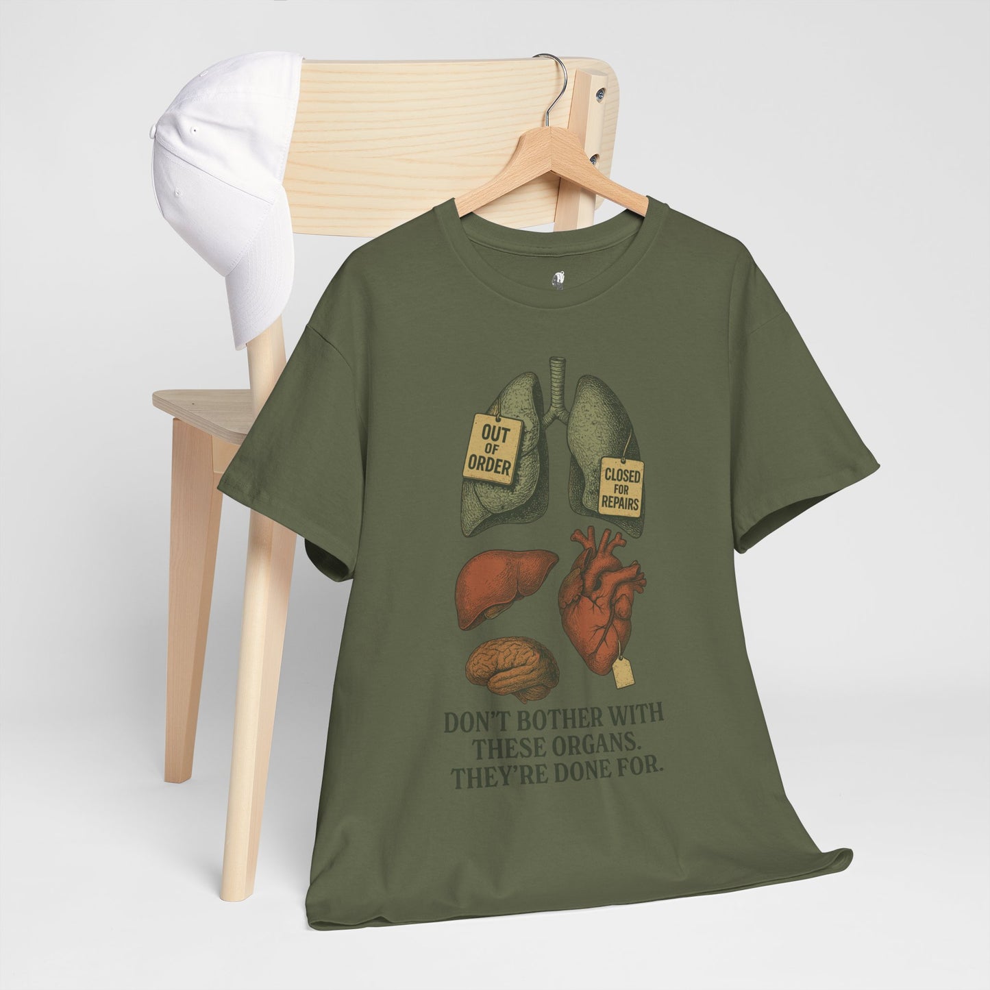 Funny Anatomy T-Shirt, Don't Bother With These Organs Graphic Tee, Unisex Heavy Cotton Shirt, Dark Humor Gift, Sarcastic Science Shirt